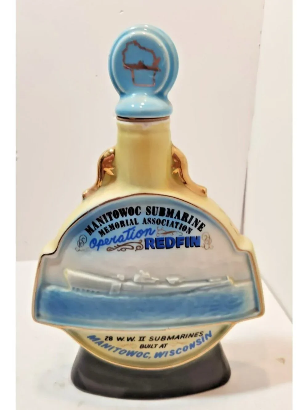 Jim Beam Manitowoc Submarine Operation Redfin Whiskey Decanter 1970 Empty